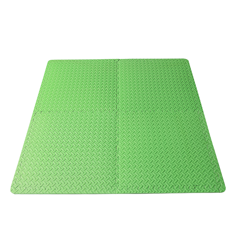 Eco-friendly monochromatic leaf eva puzzle exercise interlock floor rubber mat with skid proof sound insulation noise reduction