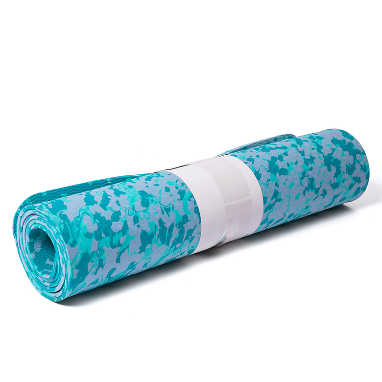 high density anti-tear exercise Eco friendly camouflage camo new style fitness blue cloud EVA yoga mat extra thick