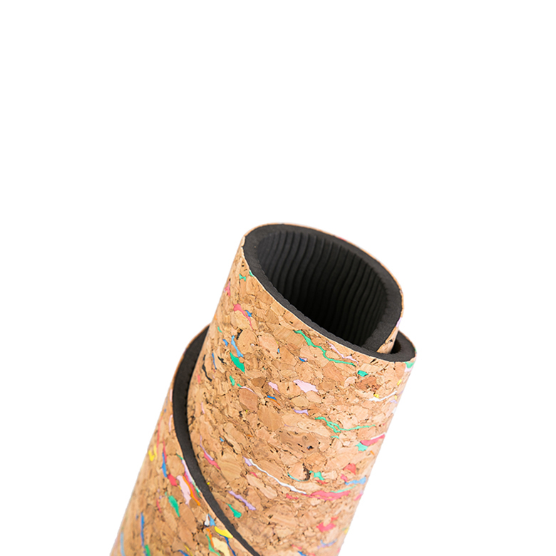 High quality custom skidproof cork black eco friendly yoga mat with double layer