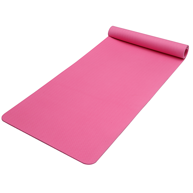 Personalize custom solid color non skid pink tpe wide yoga mat roll  logo printed mat
