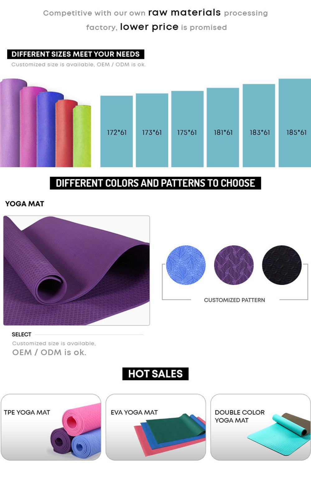 2020 factory direct TPE skid proof foldable non toxic travel yoga mat with double layer