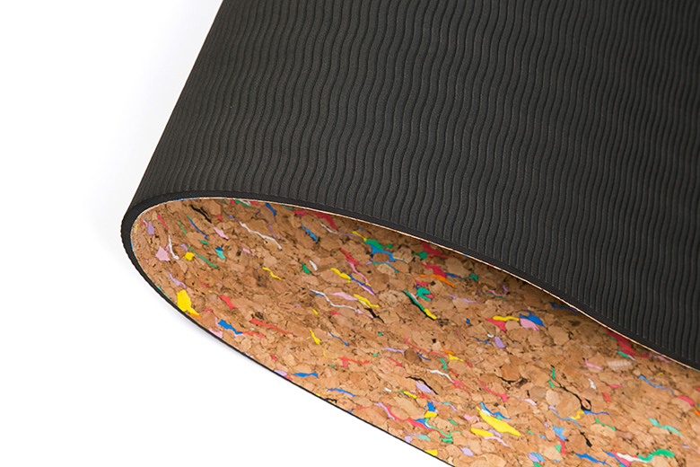 High quality custom skidproof cork black eco friendly yoga mat with double layer