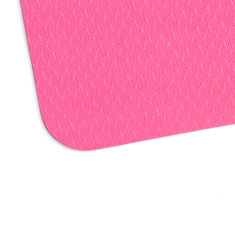 Personalize custom solid color non skid pink tpe wide yoga mat roll  logo printed mat