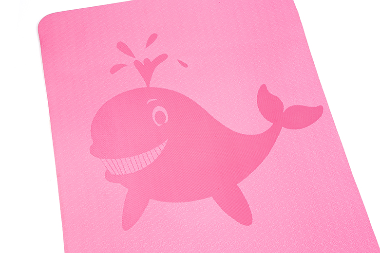 Latest custom high quality wholesale pink cartoon pattern yoga mat with logo printing