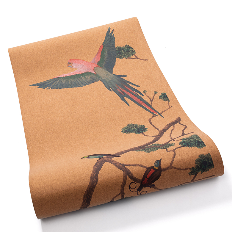 factory manufacturer price double layer cheap custom print organic  bird flower print graphic tpe bird cork yoga mat