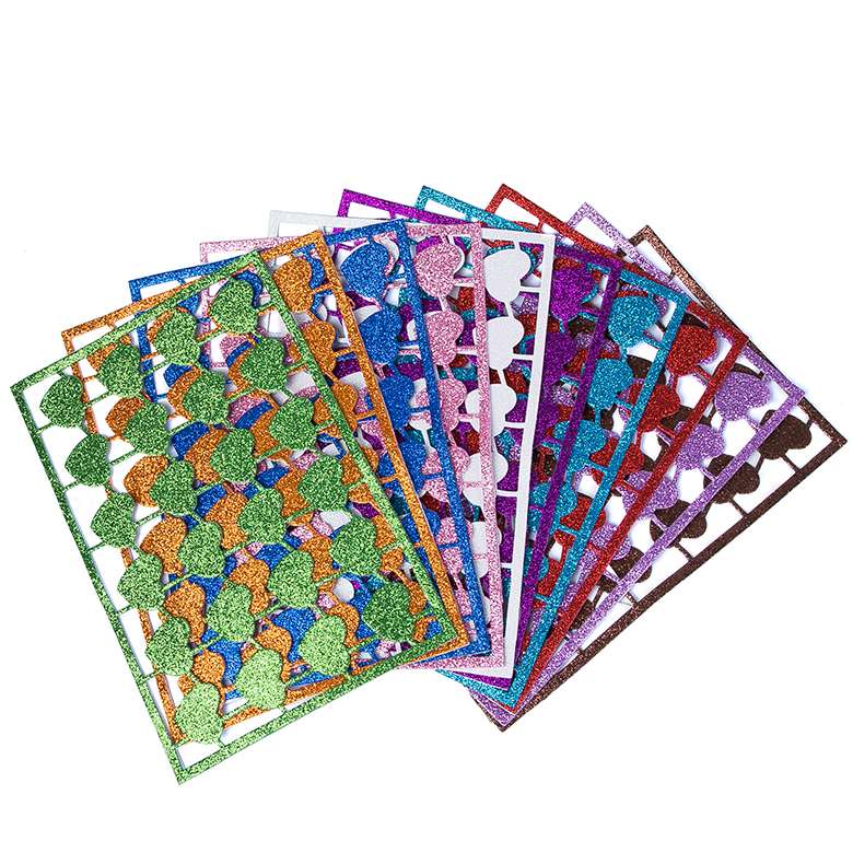 Colorful various style customized design children paper-cut glitter eva foam sheet